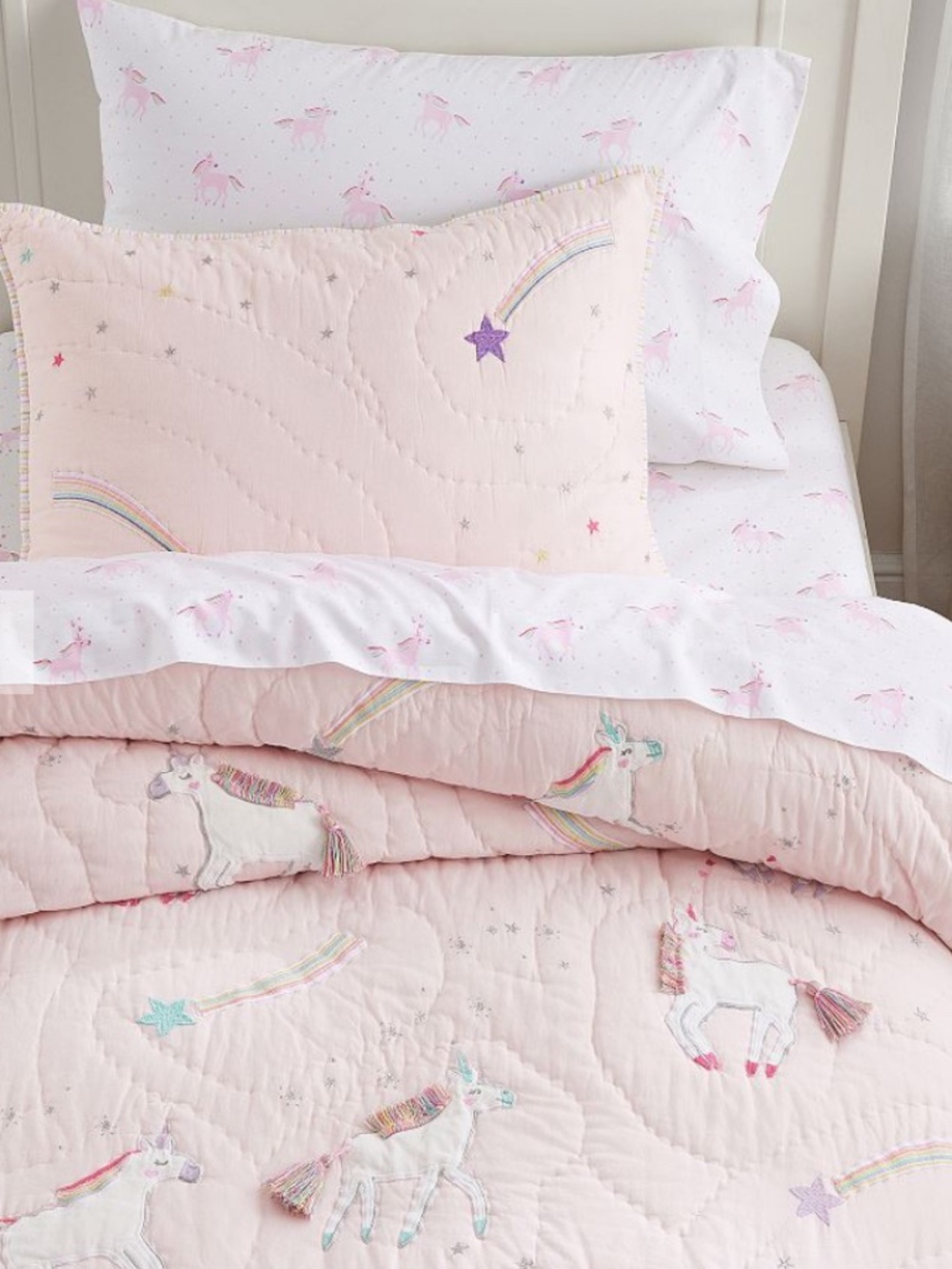 Pottery Barn kids unicorn bedding bundle
